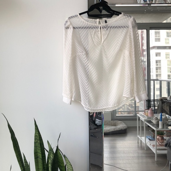 NWOT White Sheer Blouse - Picture 1 of 5